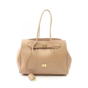 Balenciaga Bel Air Tote Bag Handbag Leather Women's Beige 805481